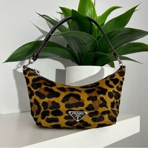 ✨PRADA✨Leopard Print Calf Hair Mini Bag